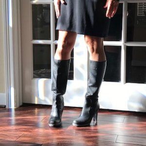 DaniBlack high heal black leather boots